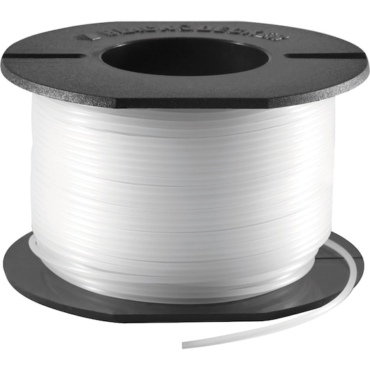 BLACKDECKER A6046 white trimmer line spool, side angle, on white background.
