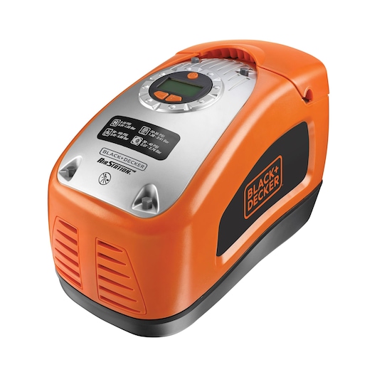 Front-side view of the BLACK+DECKER 160 PSI AC/DC Multi Purpose Air Station.