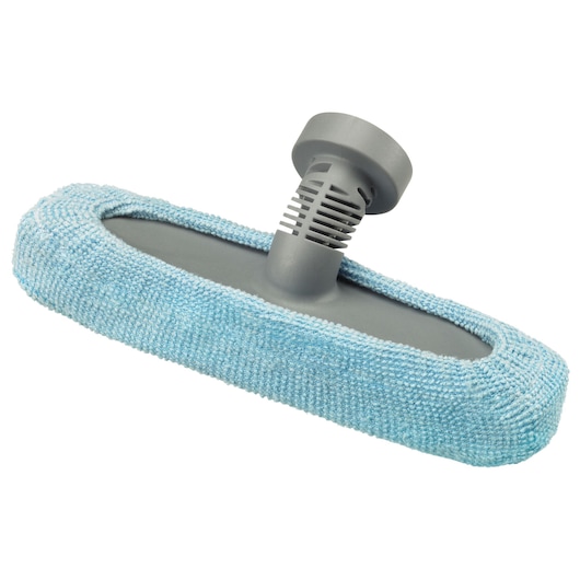 BLACK+DECKER FSMH1321 blue microfiber steam mop attachment with gray plastic base, side angle, SKU FSMH1321.